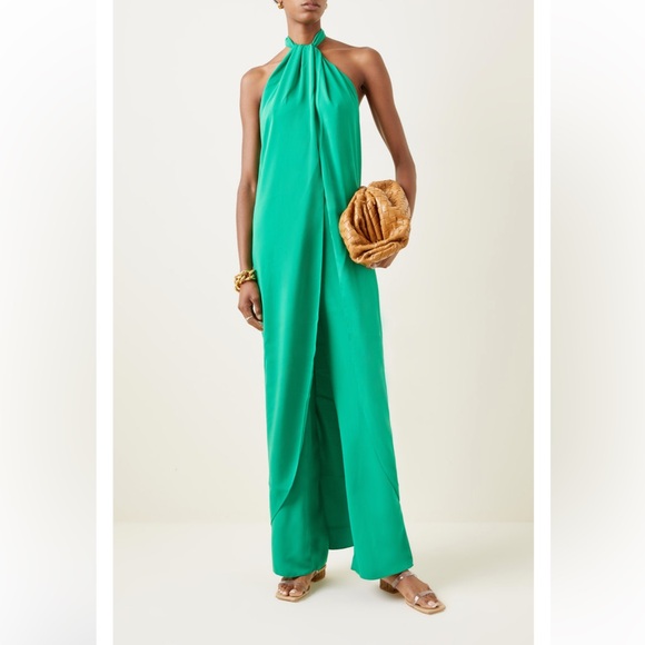 Johanna Ortiz Tops - Johanna Ortiz Journey Like No Other Crepe Long Halter Top in Emerald - Size 4